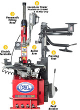 K & L MC900 Red or Blue Leverless Tire Changer w/Power Assist Arm