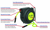 FlexZilla® L8250FZ 3/8" x 50' ZillaReel™ Retractable Enclosed Air Hose Reel FlexZilla® L8250FZ 3/8" x 50' ZillaReel™ Retractable Enclosed Air Hose Reel