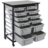 Luxor MBS-DR-8S4L Mobile Bin Storage Unit - Double Row
