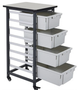 Luxor MBS-SR-4L Mobile Bin Storage Unit - Single Row