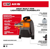 Milwaukee® 205G-21 M12™ Heated AXIS™ Hooded Jacket Kit - Gray Milwaukee® 205G-21 M12™ Heated AXIS™ Hooded Jacket Kit - Gray