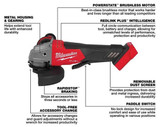 Milwaukee 2880-20 M18 FUEL 4-1/2"/5" Braking Grinder  w/Paddle Switch - Bare Tool Milwaukee 2880-20 M18 FUEL 4-1/2"/5" Braking Grinder  w/Paddle Switch - Bare Tool