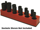 MTS 981 3/8" Dr Swivel/Impact 11-Hole (Metric) Magnetic Socket Organizer, Red