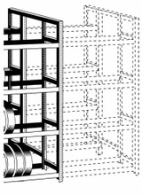 RiveTier® II 4DEA Double 4 Tier Adder Rack - 8 Shelves