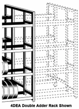 RiveTier® II 5SEA Single 5 Tier Adder Rack - 5 Shelves