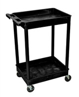 Luxor TC11-B Black 2 Shelf Large Tub Cart