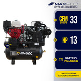 EMAX EGES1330ZTK Honda 13HP 3Cyl MAXFLO 33CFM Truck Mount Gas Air Compressor w/Elec Start & Kit