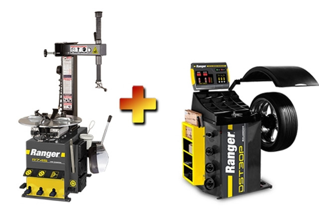 Ranger R745 RimGuard™ 21" Capacity Entry-Level Tire Changer & DST30P Wheel Balancer w/40mm Shaft Combo