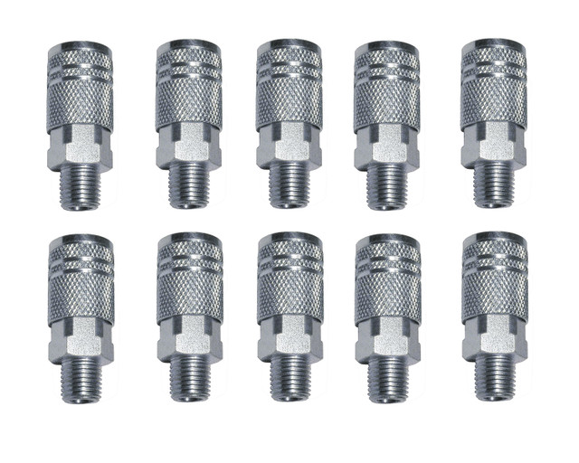 Amflo C21 1/4" NPT Male Thread Quick Coupler - 10 Pack
