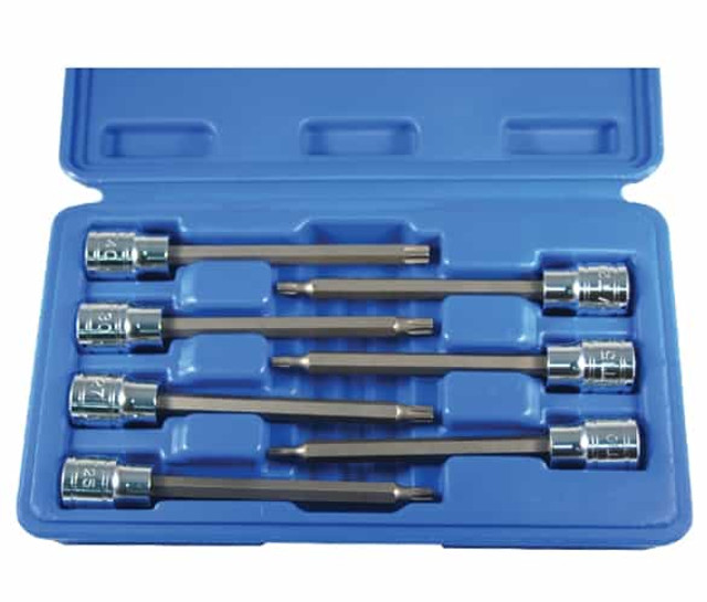3/8"D 7pc Extra Long Tamper-resistant Star Bit Socket Set 3/8"D 7pc Extra Long Tamper-resistant Star Bit Socket Set