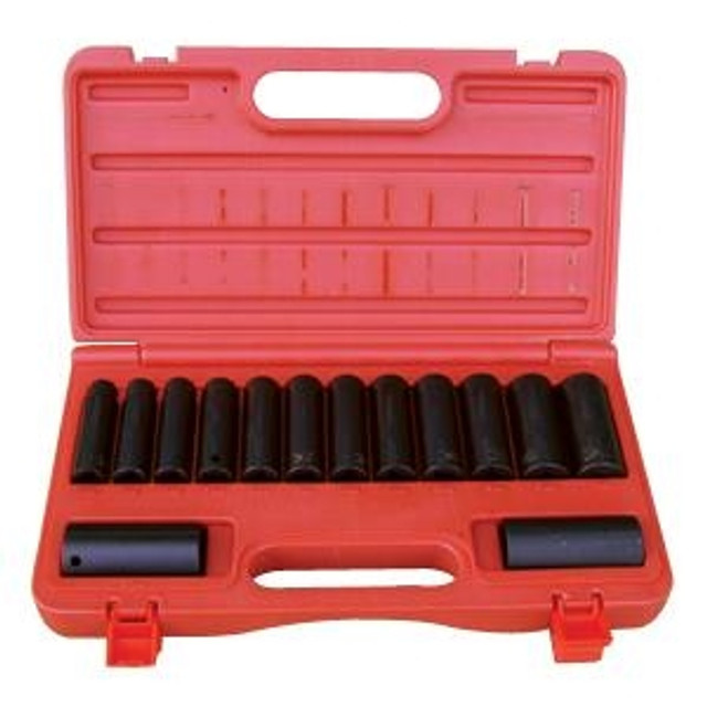 1/2"D 14pc 6-Point Metric Deep Impact Socket Set 1/2"D 14pc 6-Point Metric Deep Impact Socket Set