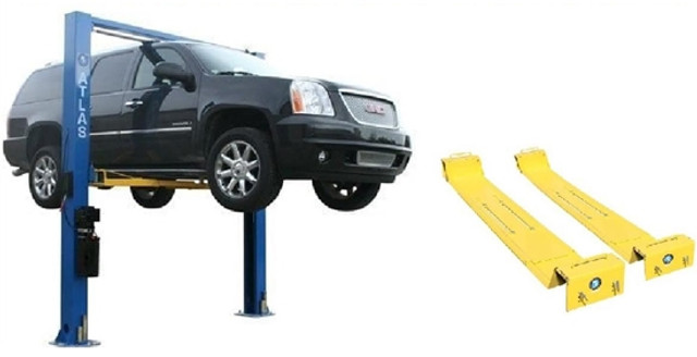 Atlas® 9OHSC-SS Symmetric 2 Post Lift  & LMA Lawn Mower Adapter Combo Atlas® 9OHSC-SS Symmetric 2 Post Lift  & LMA Lawn Mower Adapter Combo