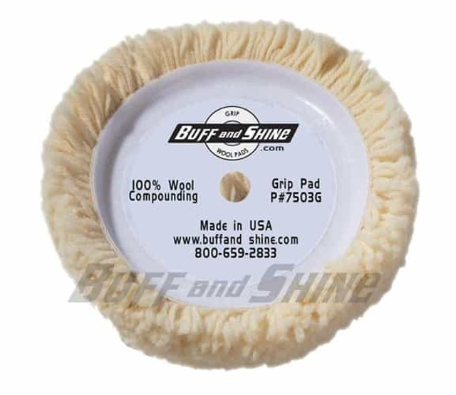 7.5" dia. X 1.5" 100% 4-ply Twisted Wool Grip Pad "Cutting Pad" 7.5" dia. X 1.5" 100% 4-ply Twisted Wool Grip Pad "Cutting Pad"