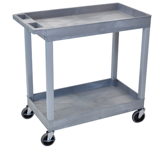 Luxor EC11-G Gray 2-Shelf Tub Cart Luxor EC11-G Gray 2-Shelf Tub Cart