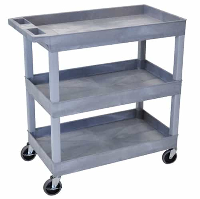 Luxor EC111-G Gray 3-Shelf Tub Cart Luxor EC111-G Gray 3-Shelf Tub Cart