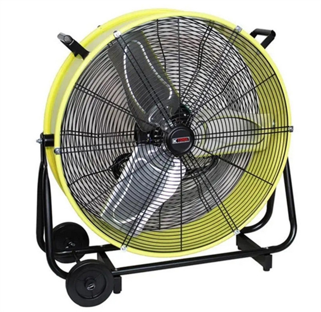 K Tool Intl 24" Direct Drive Tilting Industrial Drum Fan, Safety Yellow K Tool Intl 24" Direct Drive Tilting Industrial Drum Fan, Safety Yellow