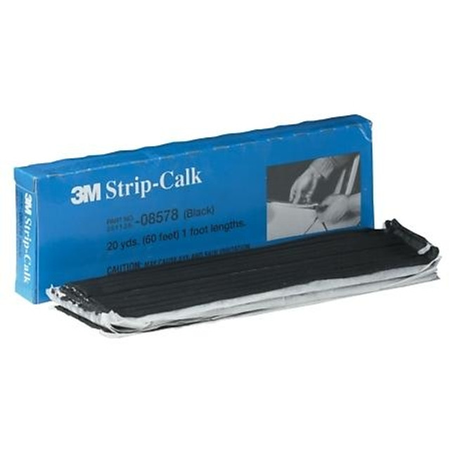 1' Length Calk Strip, Black Box of 60