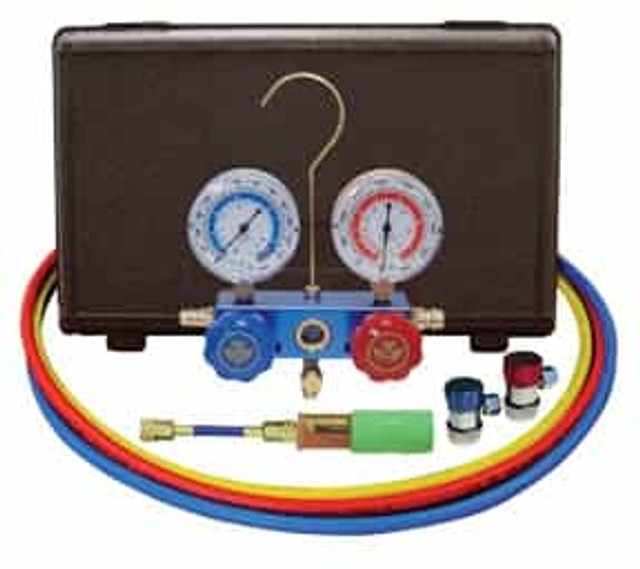 Aluminum 2-Way Manifold & Mini Dye Injector w/Manual Coupler Aluminum 2-Way Manifold & Mini Dye Injector w/Manual Coupler