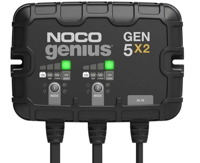 NOCO® GEN5X2 12V 2-Bank, 10-Amp On-Board Battery Charger NOCO® GEN5X2 12V 2-Bank, 10-Amp On-Board Battery Charger