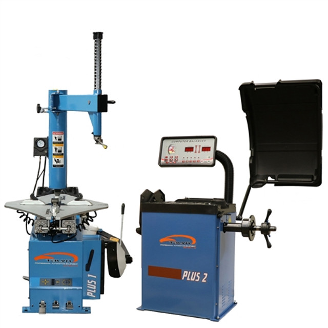 Talyn Plus1-V Variable Speed Tire Changer w/Adj Clamps &  Plus 2 Wheel Balancer