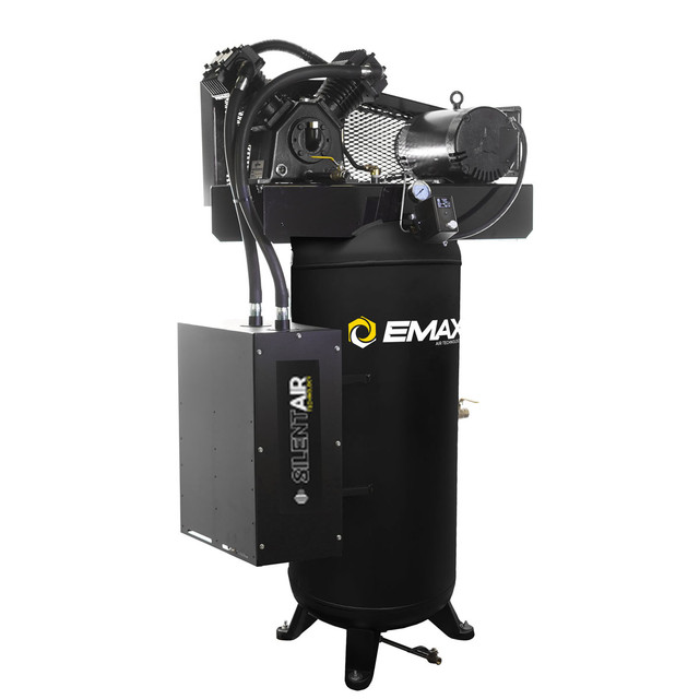 EMAX ESS05V060V1 Silent Air Industrial 5HP 2CYL Single Stage 19CFM 60G Air Compressor