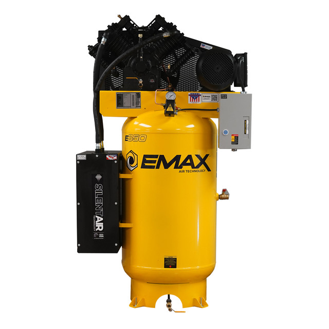 EMAX ESS10V080V1 Silent Air 10HP 4CYL Two Stage 38CFM 80G Air Compressor