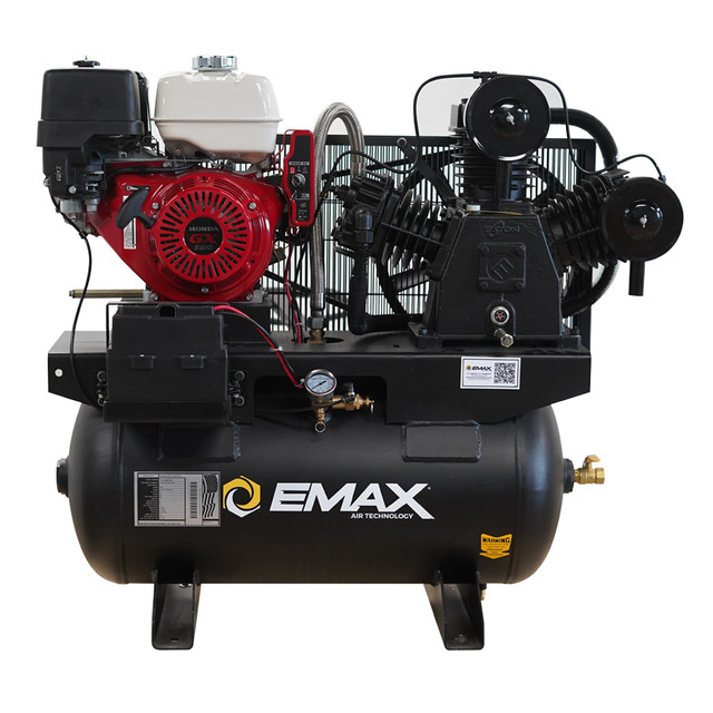EMAX EGES1330ZT Honda 13HP 3Cyl MAXFLO 33CFM Truck Mount Gas Air Compressor w/Elec Start