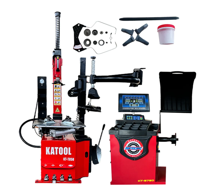 Katool KT-T850 Tilt-Back Tire Changer & KT-B750 Wheel Balancer Combo