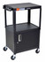 Luxor AVJ42C  Black 42" Adj Height Cart w/ Cabinet