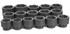 16pc 1" Drive Standard Length Fractional Impact Set