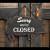 Open Closed Metal Hanging Pig Sign