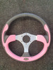 13" Pink/Black silver 3 spoke steering wheel, Clearance