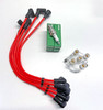 Red Silicone HT Leads, Lucas Plugs (x4) & Clear Distributor Cap Kit