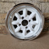 5x12 White (polished rim) Superlight Alloy Wheel for Classic Mini - 1 only - (12:8)