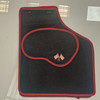 4 Piece Over Mats Set Burgundy Edging With Logo For Classic Mini (M6)