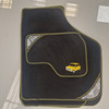 4 Piece Over Mats Set Black/Yellow Edging With Logo & Chequerplate For Classic Mini (M7)