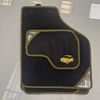 4 Piece Over Mats Set Black/Yellow Edging With Logo & Chequerplate For Classic Mini (M10)