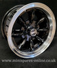 7x13 Black (Polished Rim) Ultralite Alloy Wheel Rim or Package for Classic Mini