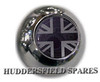 black and silver union jack ball gear knob