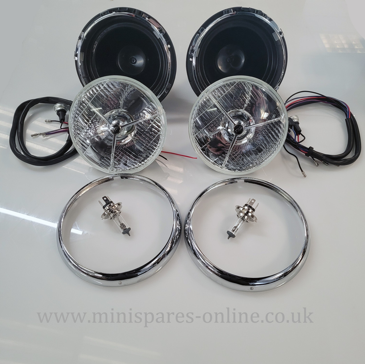 Fari Classic Mini P700 7" Domati Conversione H4 Alogena RHD Coppia - Foto 9