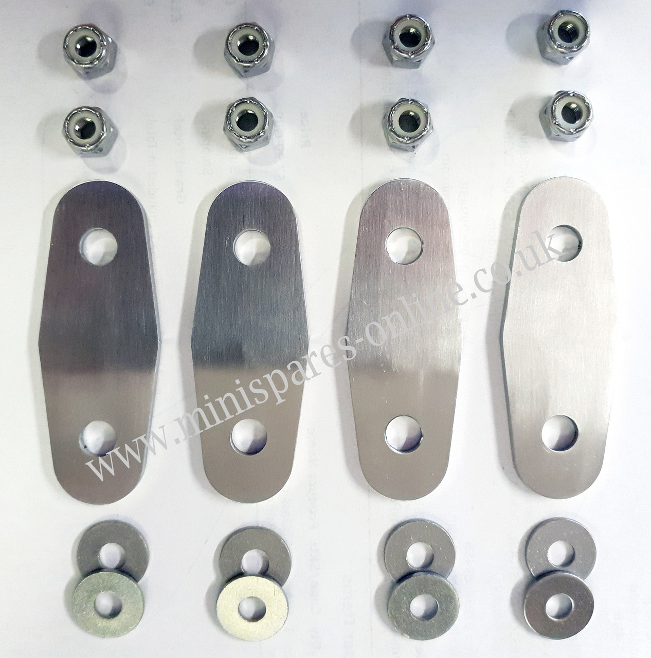 Stainless steel door mounting kit with fixings for classic Mini