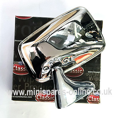 Classic Tex Style Door Mirror Pair - Fits MG Triumph Mini & More - Made In UK