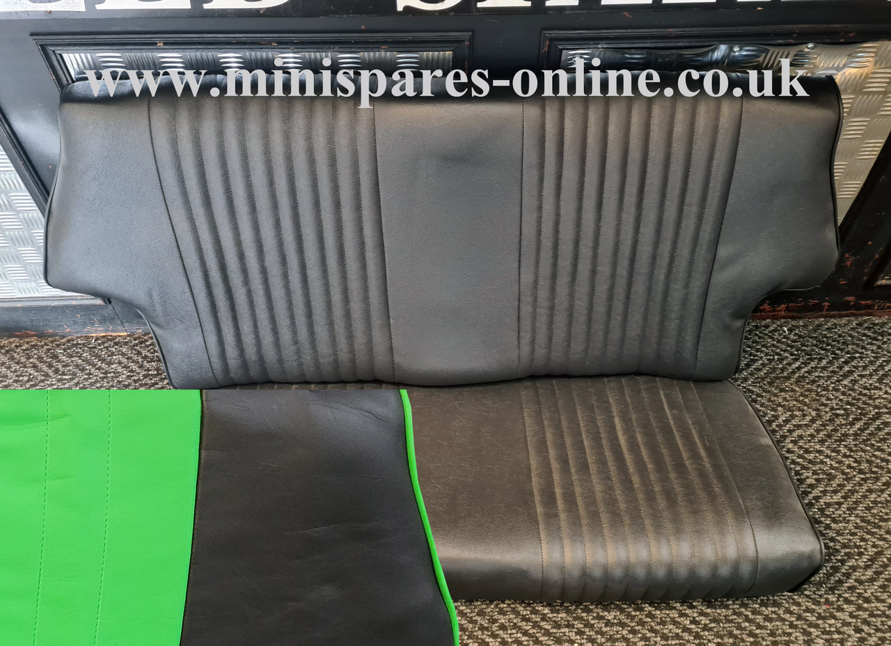 Green and black signature rear seat cover for classic Mini - RS2