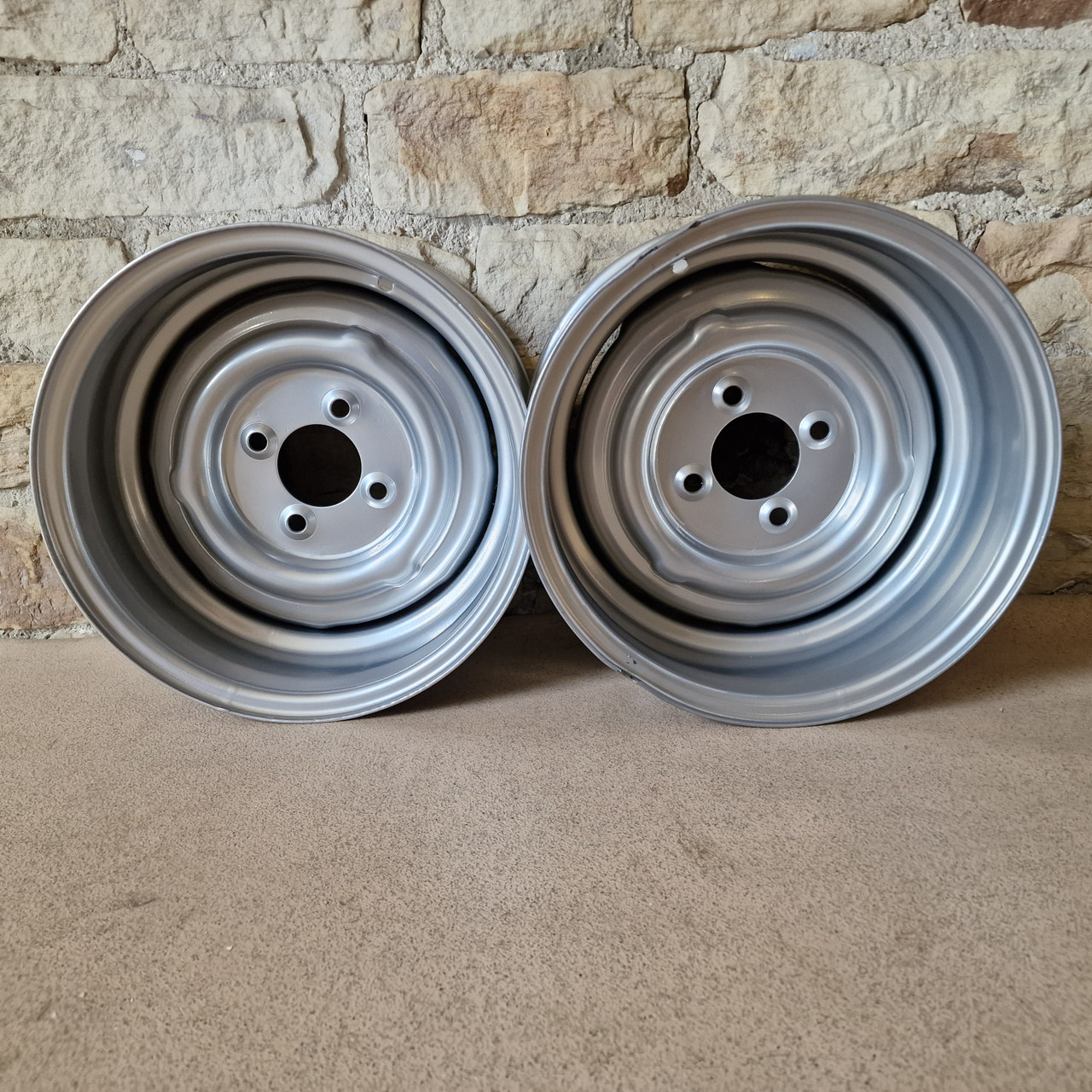 7x13 Silver Smoothie Alloy Wheels for Classic Mini - SET OF 2 - (13:14)