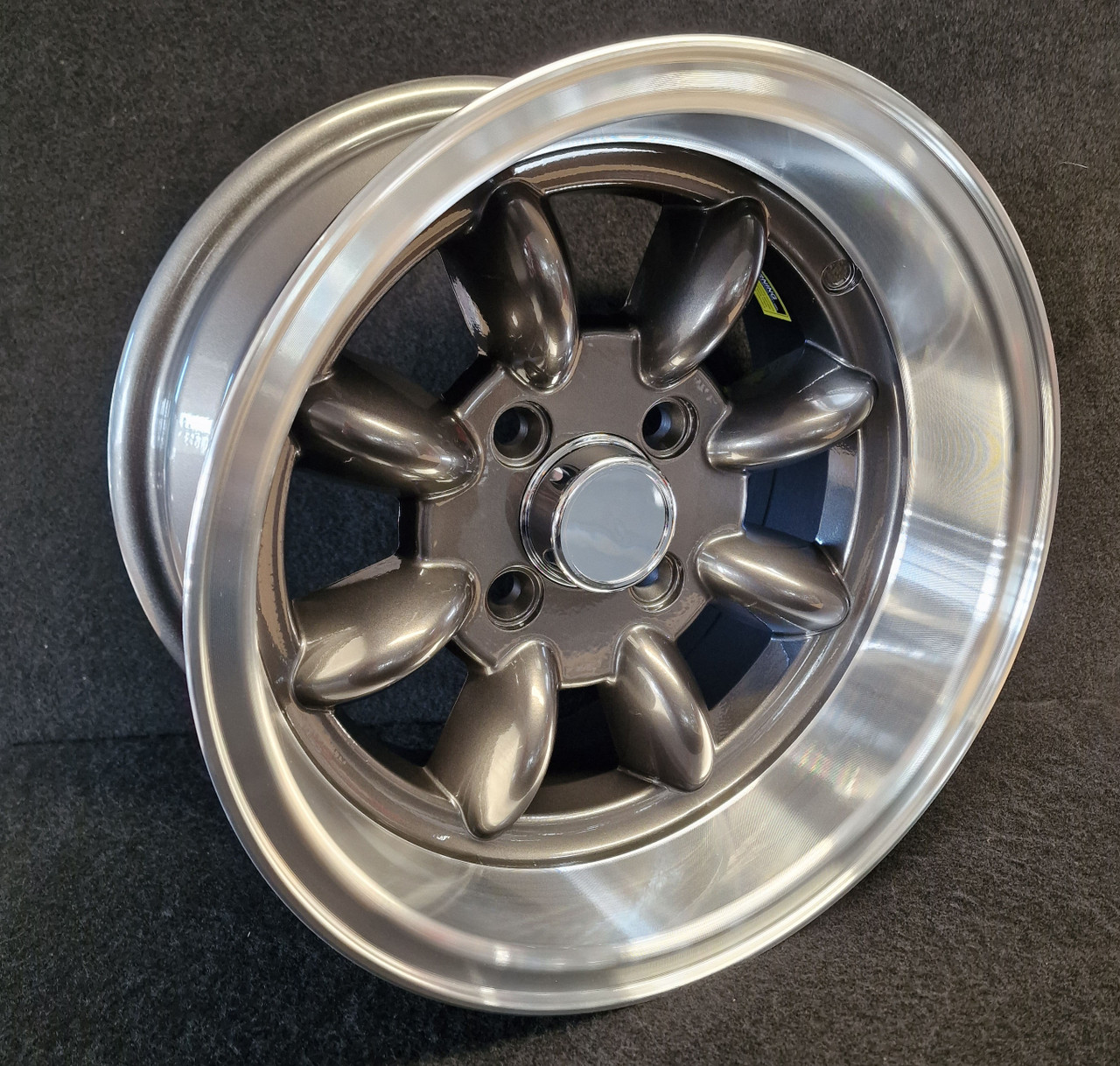 7x13 Anthracite (Polished Rim) Superlight Deep Dish Alloy Wheel Rim or Package for Classic Mini