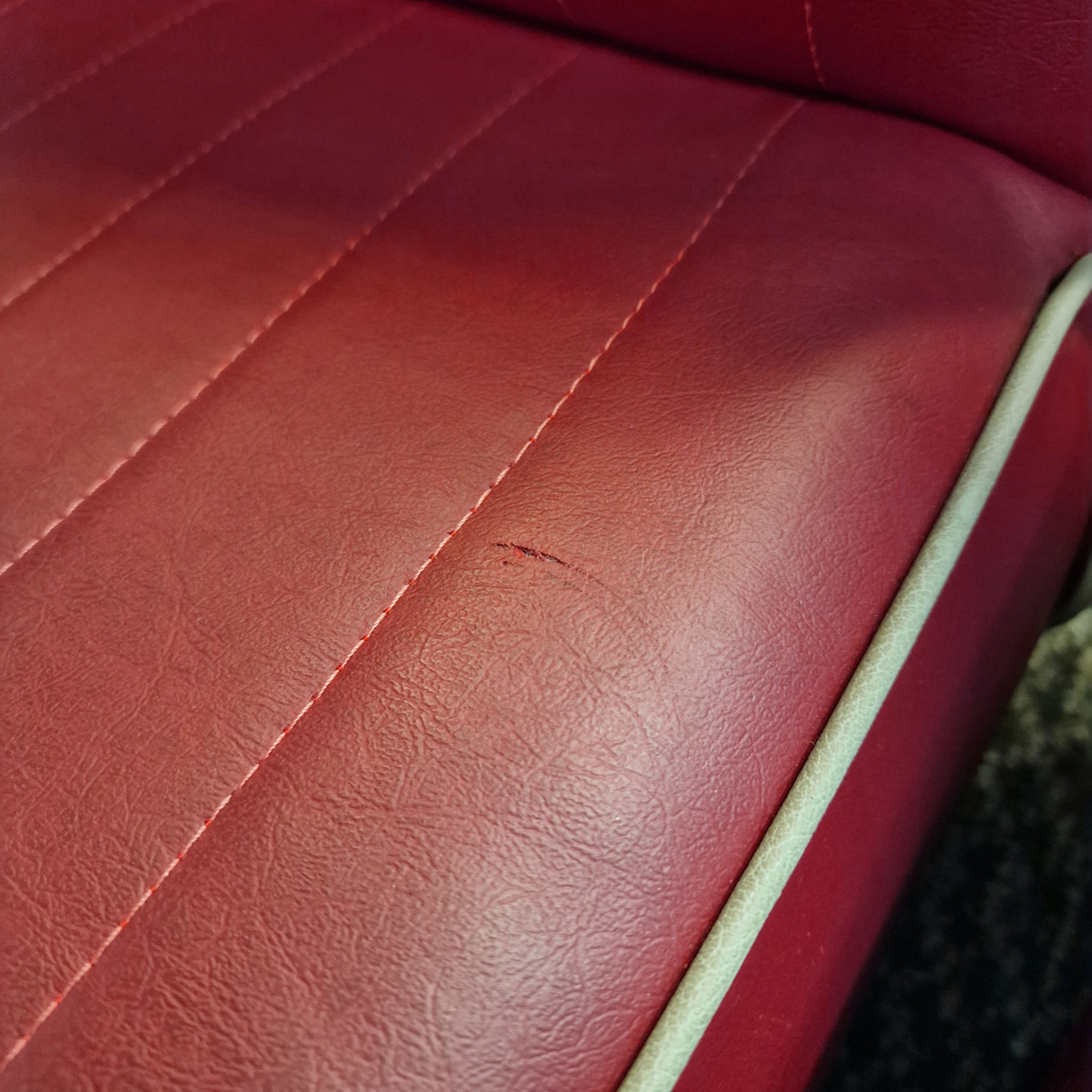 Maroon piped white Mk2 Seat Interior For Classic Mini -USED