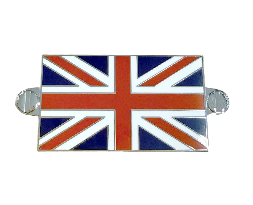 Union Jack Enamel Badge (UJSC) Self Adhesive Screw On Look for Classic Cars