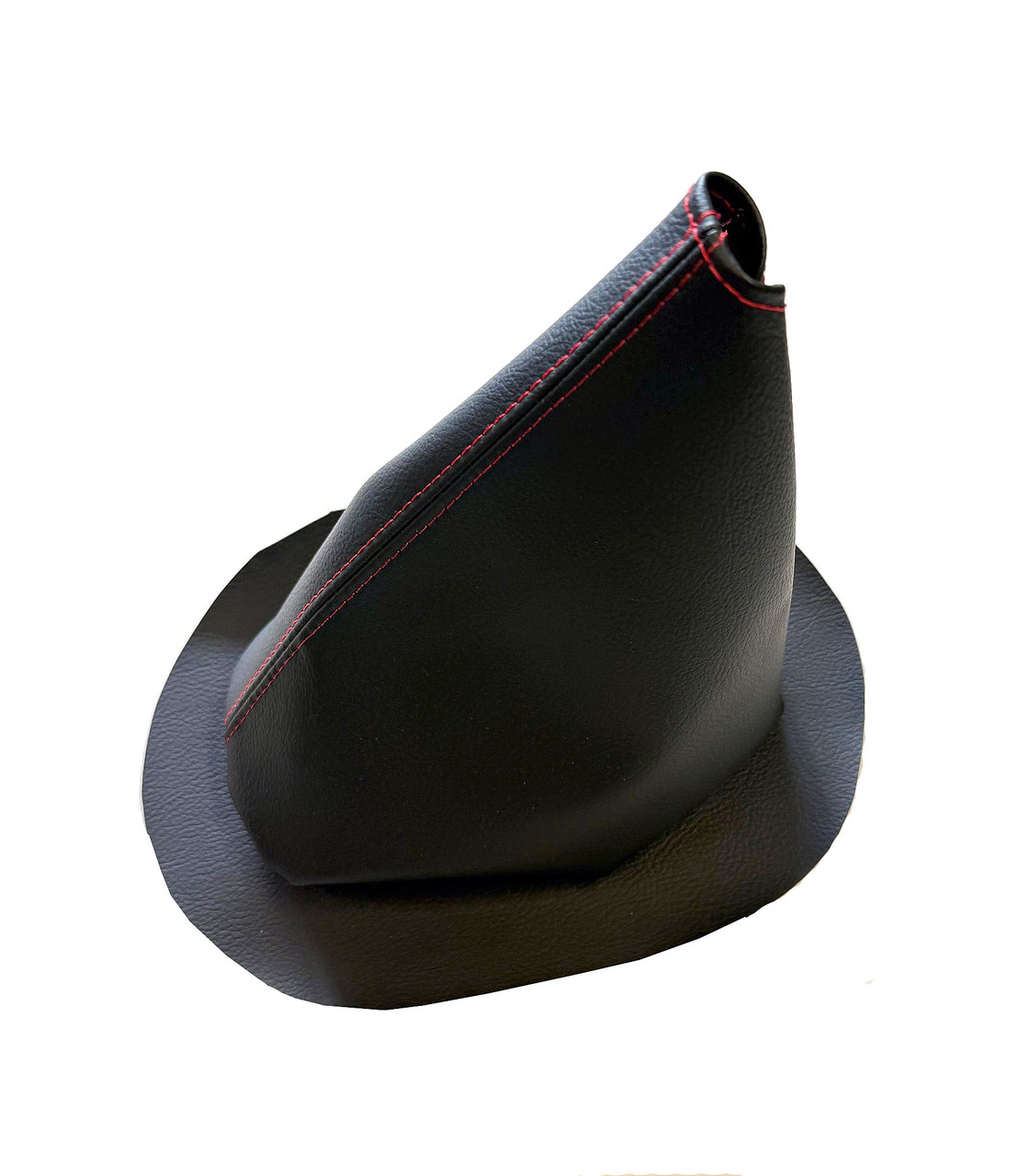 Handbrake and gear gaiter black stitched red pair for classic Mini