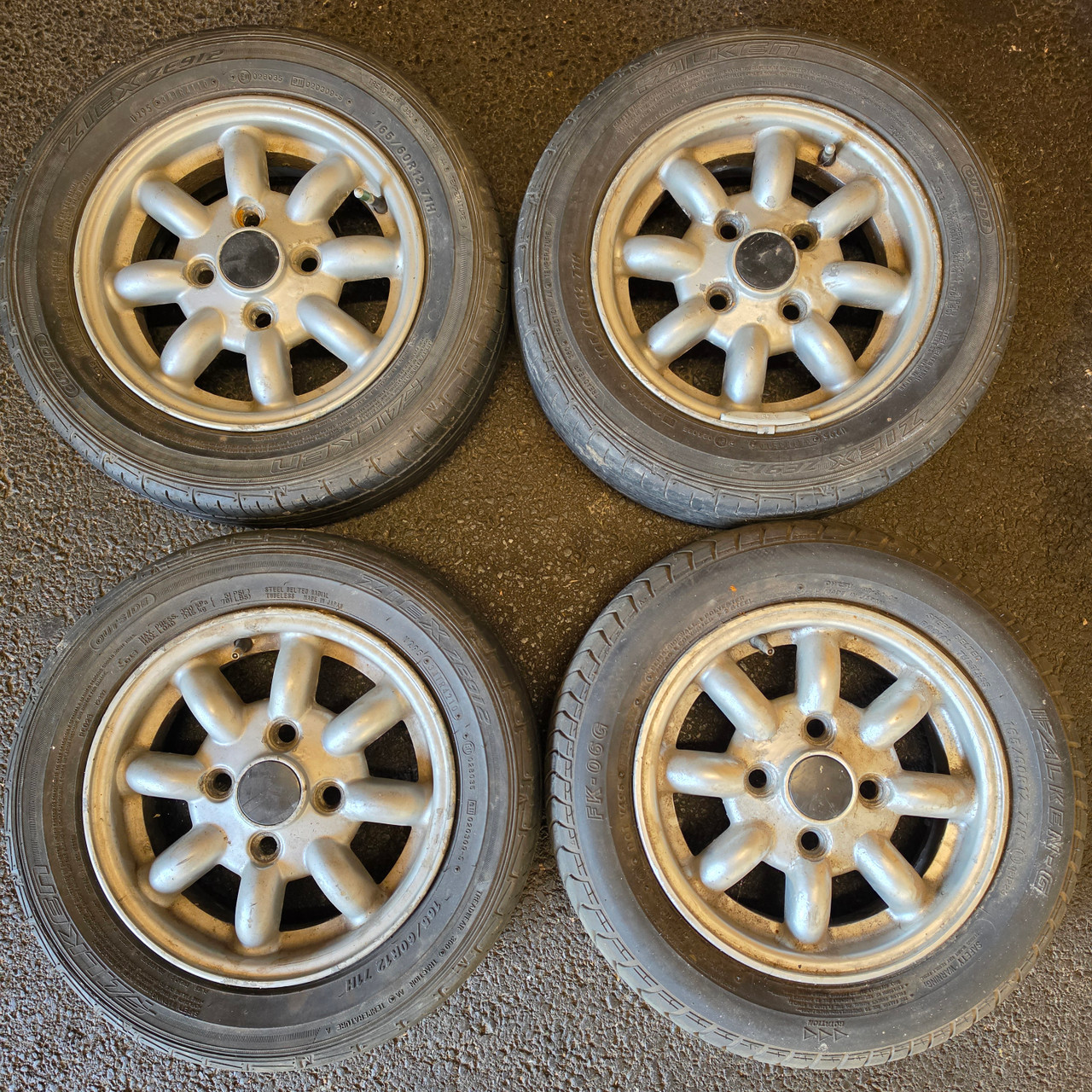 4.5x12 Genuine Rover Wheels with 165/60/12 Tyres - USED