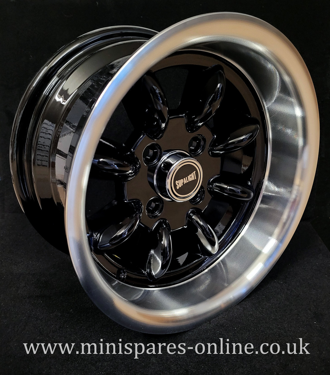 7x13 Black (Polished Rim) Superlight Softline Deep Dish Alloy Wheel Rim or Package for Classic Mini